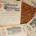 Lot 165 - Five Piece Grouping Of Miscellaneous Interesting Bill Heads And A Cash Book, Including J. Ellwood Lee Co. Medical And Surgical, C.W. White & Co. Stockings And Suspenders, And Fox, Fultz, & Co. Druggists And Glassware