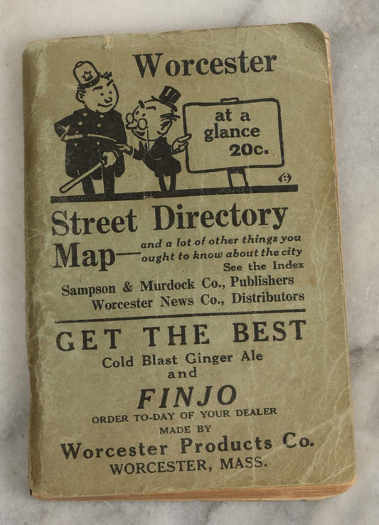 Lot 171 - Worcester, Massachusetts Street Directory Map, 1920