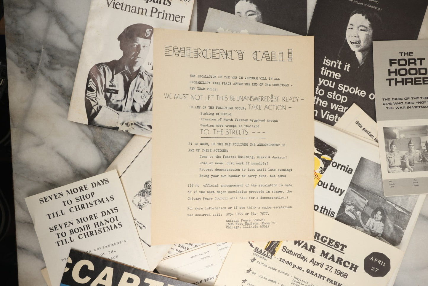 Lot 177 - Grouping Of 25+ Pieces Of 1960s And 1970s Anti-Vietnam, Anti-War Literature, Posters, Pamphlets, And More, Anti-Napalm, Protest Posters, Draft Information, Etc. (Content Warning: Violent And Graphic Material Included)