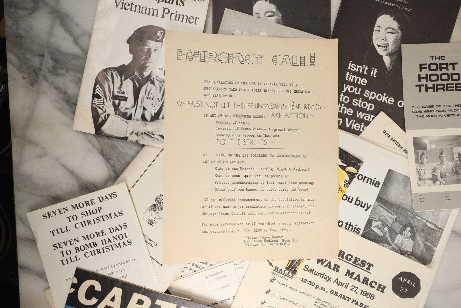 Lot 177 - Grouping Of 25+ Pieces Of 1960s And 1970s Anti-Vietnam, Anti-War Literature, Posters, Pamphlets, And More, Anti-Napalm, Protest Posters, Draft Information, Etc. (Content Warning: Violent And Graphic Material Included)