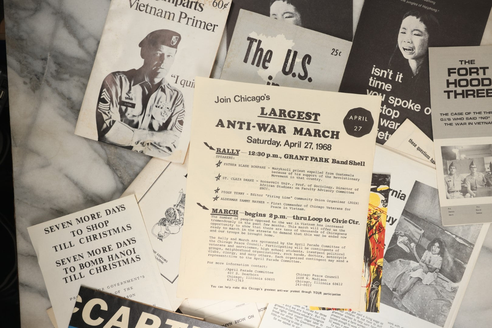 Lot 177 - Grouping Of 25+ Pieces Of 1960s And 1970s Anti-Vietnam, Anti-War Literature, Posters, Pamphlets, And More, Anti-Napalm, Protest Posters, Draft Information, Etc. (Content Warning: Violent And Graphic Material Included)