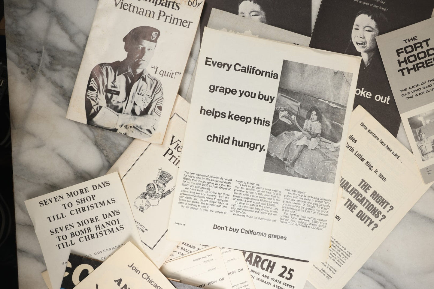 Lot 177 - Grouping Of 25+ Pieces Of 1960s And 1970s Anti-Vietnam, Anti-War Literature, Posters, Pamphlets, And More, Anti-Napalm, Protest Posters, Draft Information, Etc. (Content Warning: Violent And Graphic Material Included)