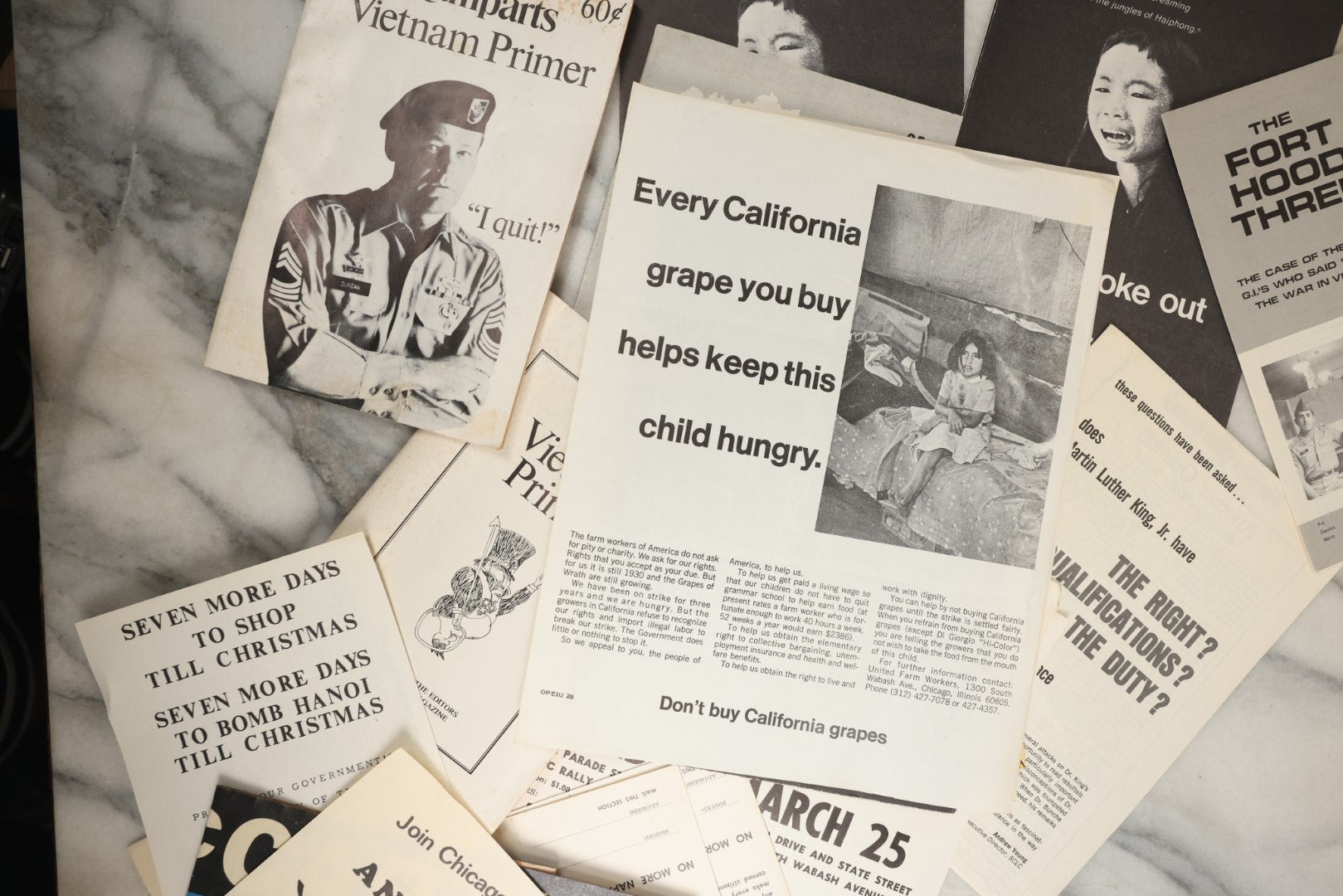 Lot 177 - Grouping Of 25+ Pieces Of 1960s And 1970s Anti-Vietnam, Anti-War Literature, Posters, Pamphlets, And More, Anti-Napalm, Protest Posters, Draft Information, Etc. (Content Warning: Violent And Graphic Material Included)