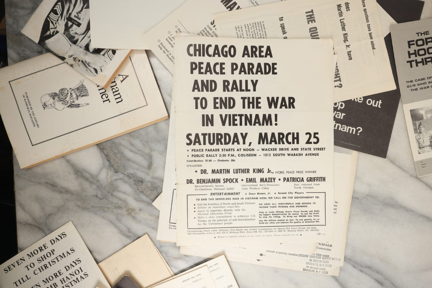 Lot 177 - Grouping Of 25+ Pieces Of 1960s And 1970s Anti-Vietnam, Anti-War Literature, Posters, Pamphlets, And More, Anti-Napalm, Protest Posters, Draft Information, Etc. (Content Warning: Violent And Graphic Material Included)