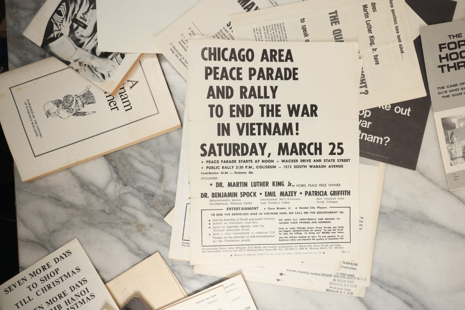 Lot 177 - Grouping Of 25+ Pieces Of 1960s And 1970s Anti-Vietnam, Anti-War Literature, Posters, Pamphlets, And More, Anti-Napalm, Protest Posters, Draft Information, Etc. (Content Warning: Violent And Graphic Material Included)