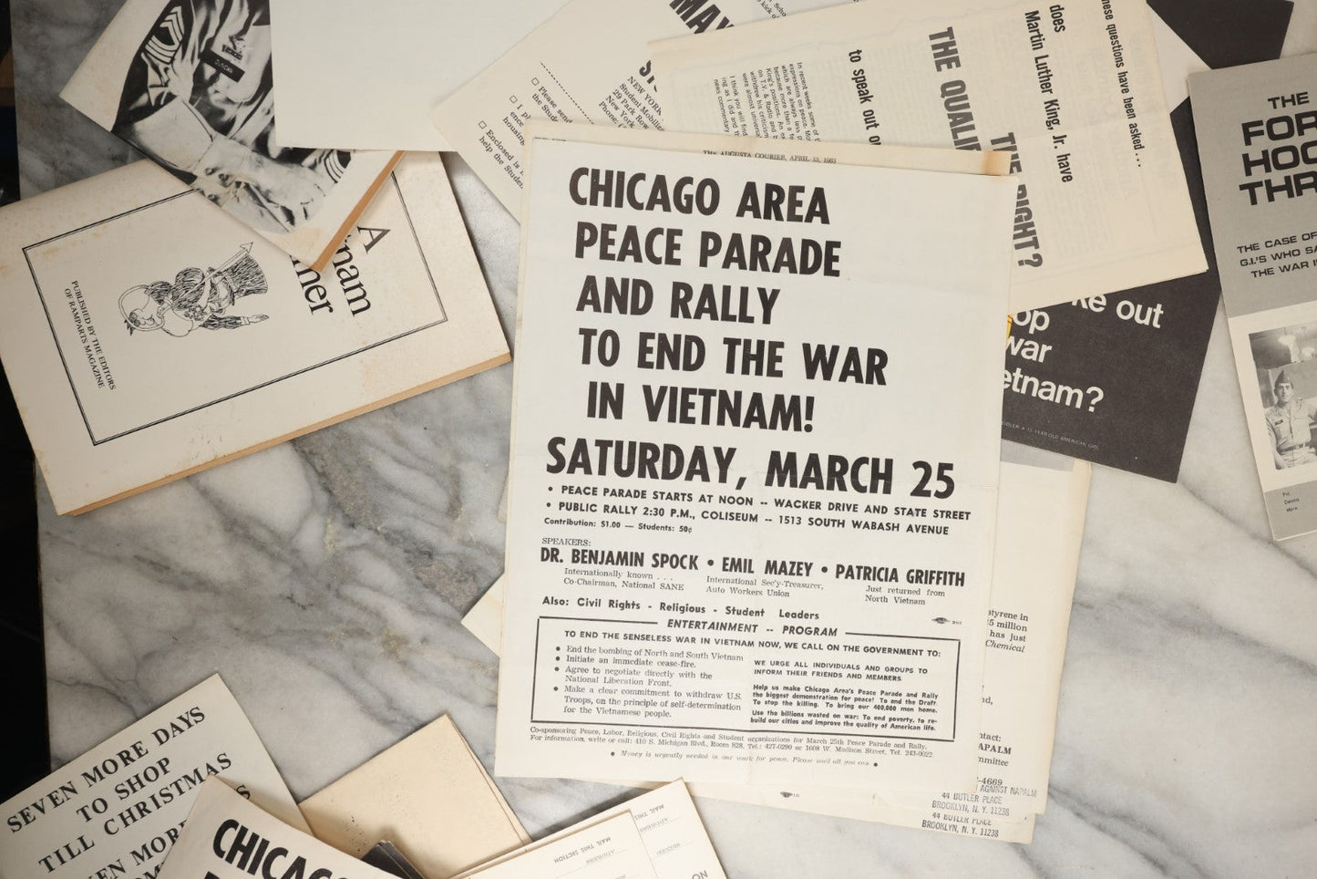 Lot 177 - Grouping Of 25+ Pieces Of 1960s And 1970s Anti-Vietnam, Anti-War Literature, Posters, Pamphlets, And More, Anti-Napalm, Protest Posters, Draft Information, Etc. (Content Warning: Violent And Graphic Material Included)