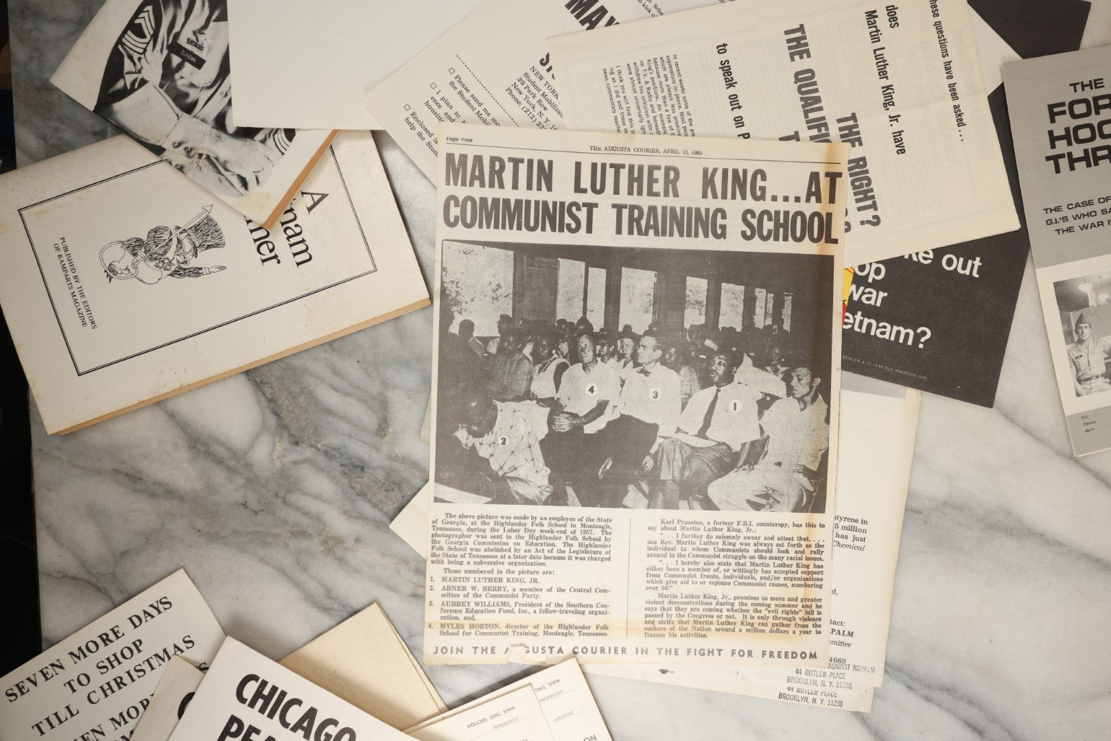 Lot 177 - Grouping Of 25+ Pieces Of 1960s And 1970s Anti-Vietnam, Anti-War Literature, Posters, Pamphlets, And More, Anti-Napalm, Protest Posters, Draft Information, Etc. (Content Warning: Violent And Graphic Material Included)