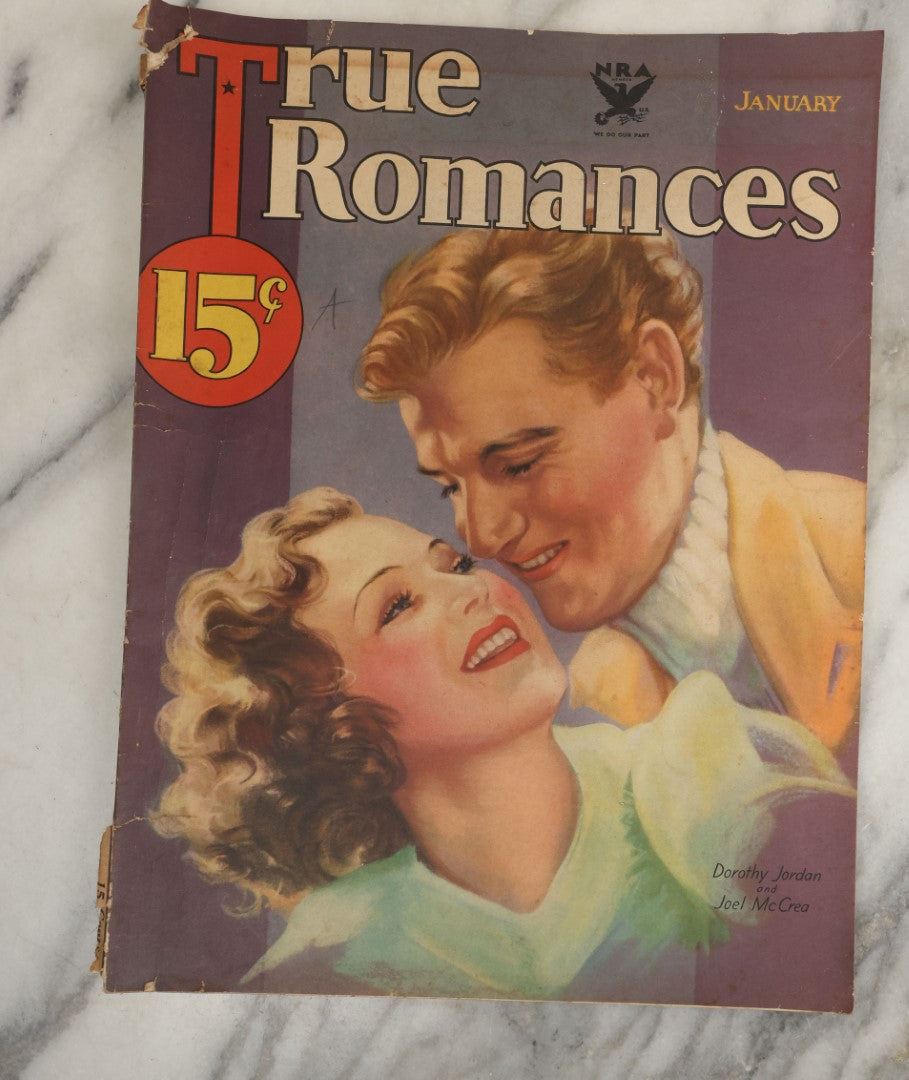 Lot 178 - Grouping Of Four 1930s Pulp Romance Magazines, "True Confessions" Etc, With Women On Covers