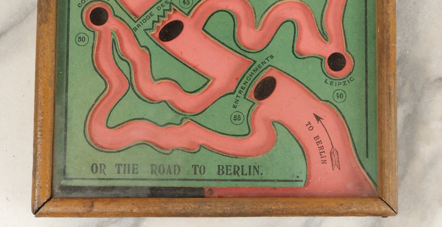 Lot 186 - World War Two Era Wood And Glass Dexterity Game, "The Silver Bullet, Or The Road To Berlin" British Made, British Design