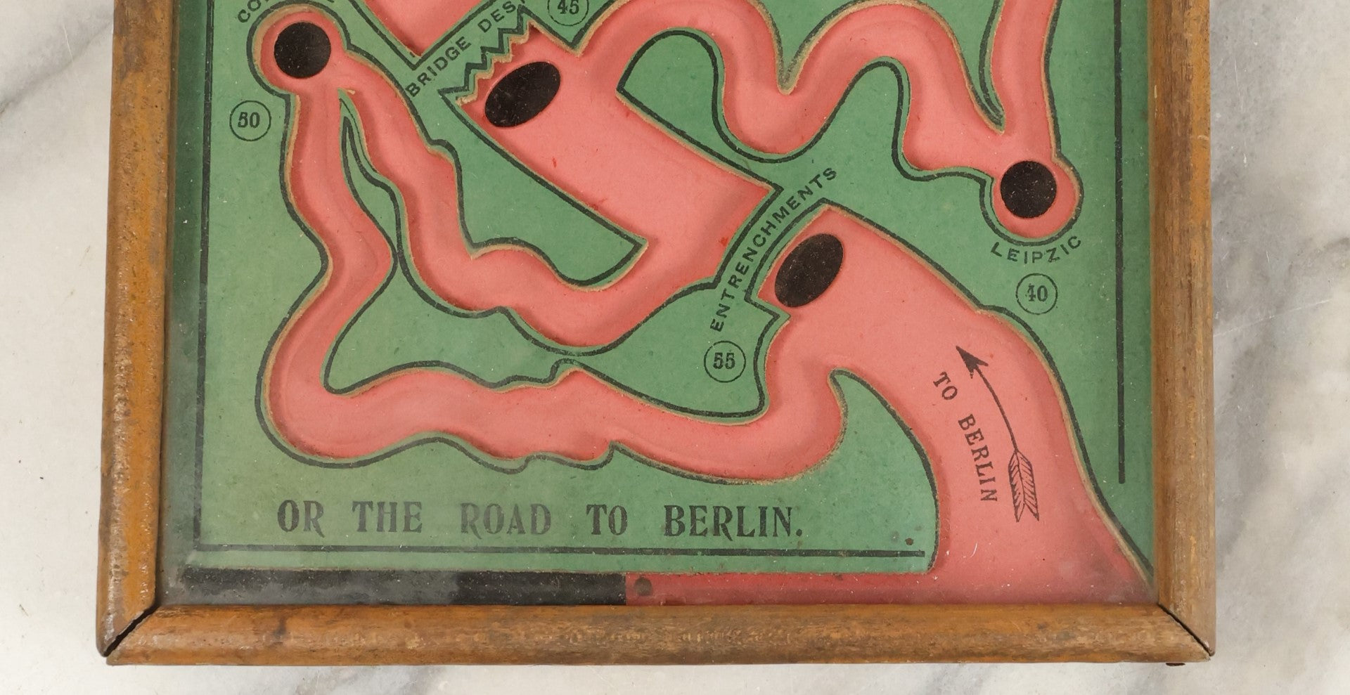 Lot 186 - World War Two Era Wood And Glass Dexterity Game, "The Silver Bullet, Or The Road To Berlin" British Made, British Design