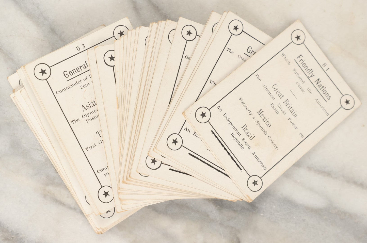 Lot 190 - Hood's War Game, U.S. Vs Spain, Spanish American War Era Card Game In Box, Advertisement For O.I Hood & Co., Hood's Sarsaparilla, Lowell, Massachusetts, Unknown If Complete