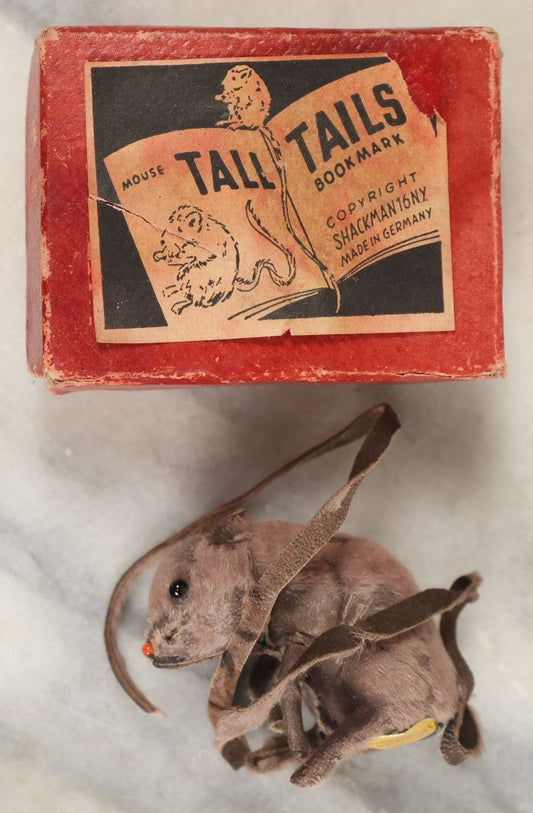 Lot 191 - Vintage Tall Tails Mouse Novelty Bookmark, Copyright Shackman, New York, Made In Germany, In Original Box