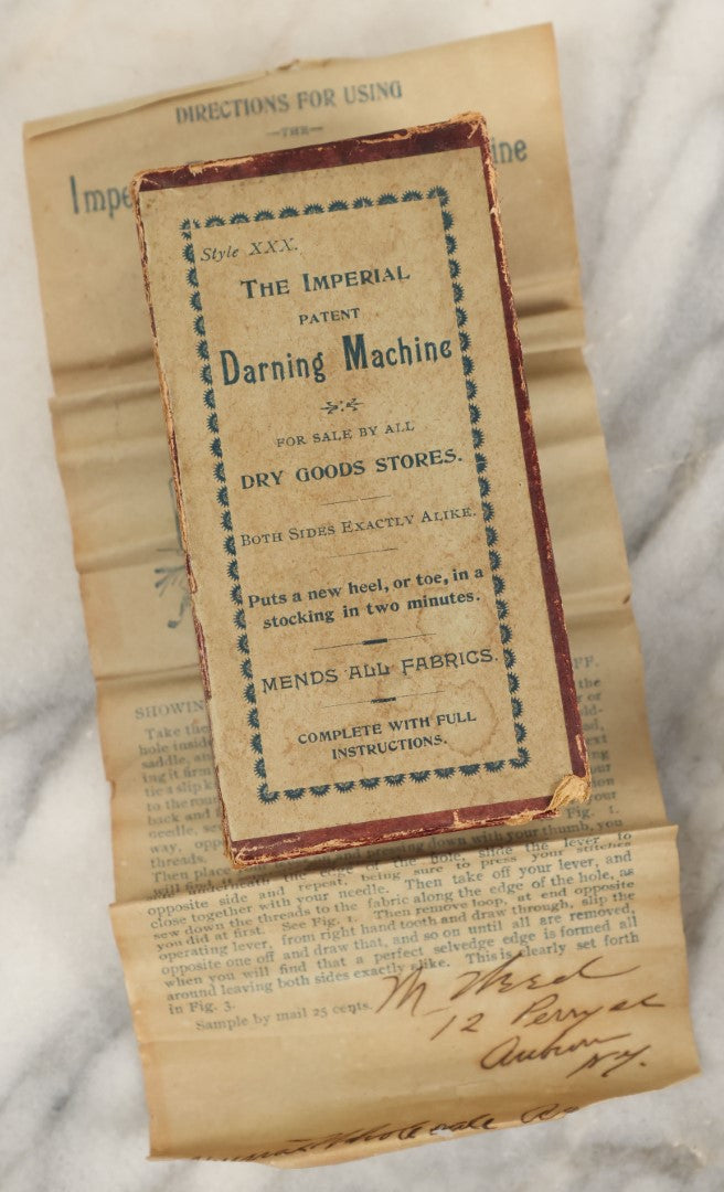 Lot 192 - The Imperial Patent Darning Machine, Mends All Fabrics, In Original Box With Instructions