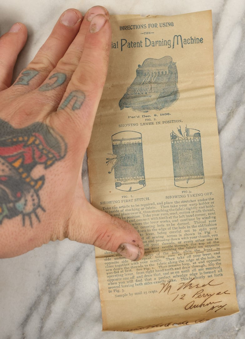 Lot 192 - The Imperial Patent Darning Machine, Mends All Fabrics, In Original Box With Instructions