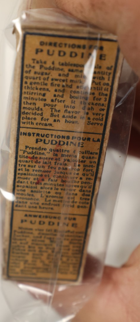 Lot 193 - Flavored Puddine Pudding Powder Mix With Rose Vanilla, By The Fruit Puddine Co., Baltimore, Maryland, Box Is Full, Unopened, Contained In Plastic Baggy, Leaks, Free Sample Box