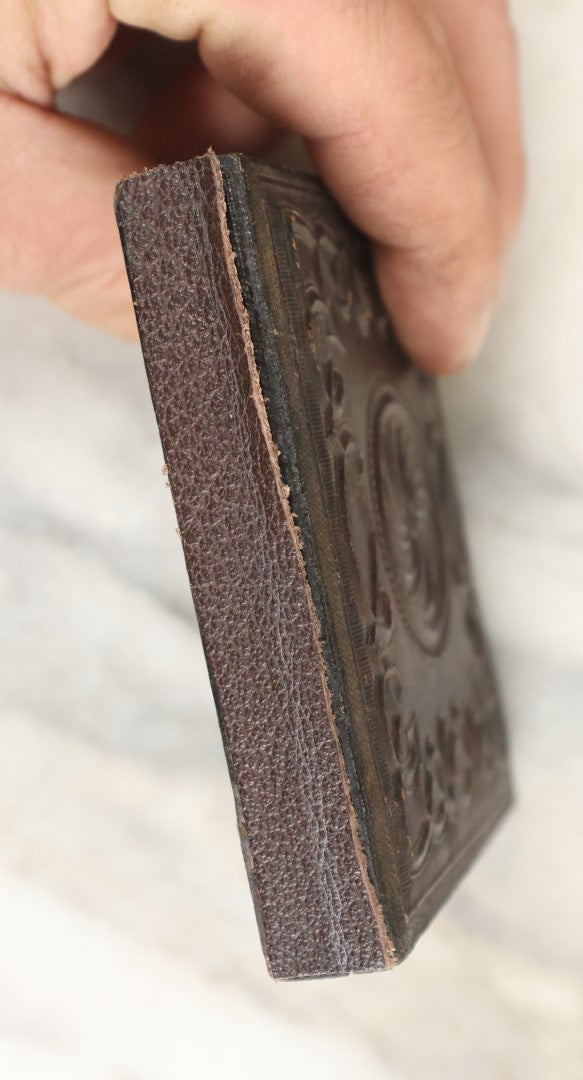 Lot 017 - Antique 1/6th Plate Tintype Photograph Of A Small Dog Seated On A Cushion, Clear And Crisp Image, In Leatherette Case