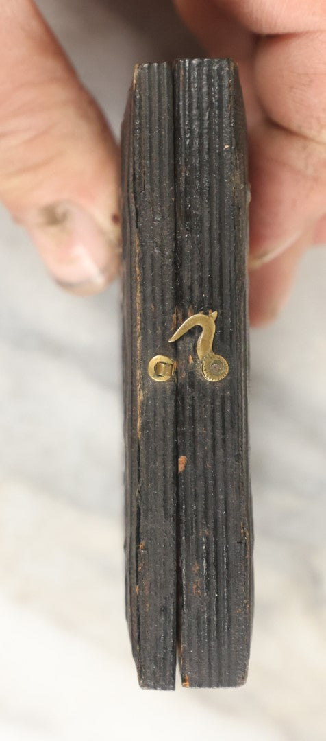 Lot 017 - Antique 1/6th Plate Tintype Photograph Of A Small Dog Seated On A Cushion, Clear And Crisp Image, In Leatherette Case