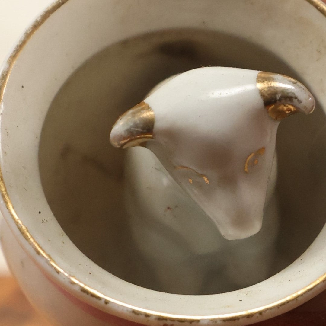 Lot 203 - Morning Exercise Mini Novelty Porcelain Teacup With Little Dog Head Inside