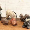 Lot 207 - Grouping Of Six Hand Carved Folk Art Painted Wooden Animals, Including Dogs, Goat, Camel, And More, Note Damage, Losses
