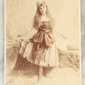 Lot 030 - Antique Cabinet Card Photograph Of A Young Girl In Costume, Likely A Performer Or Actress, Signed By Eva, Dana Photographer, Saratoga Springs, New York