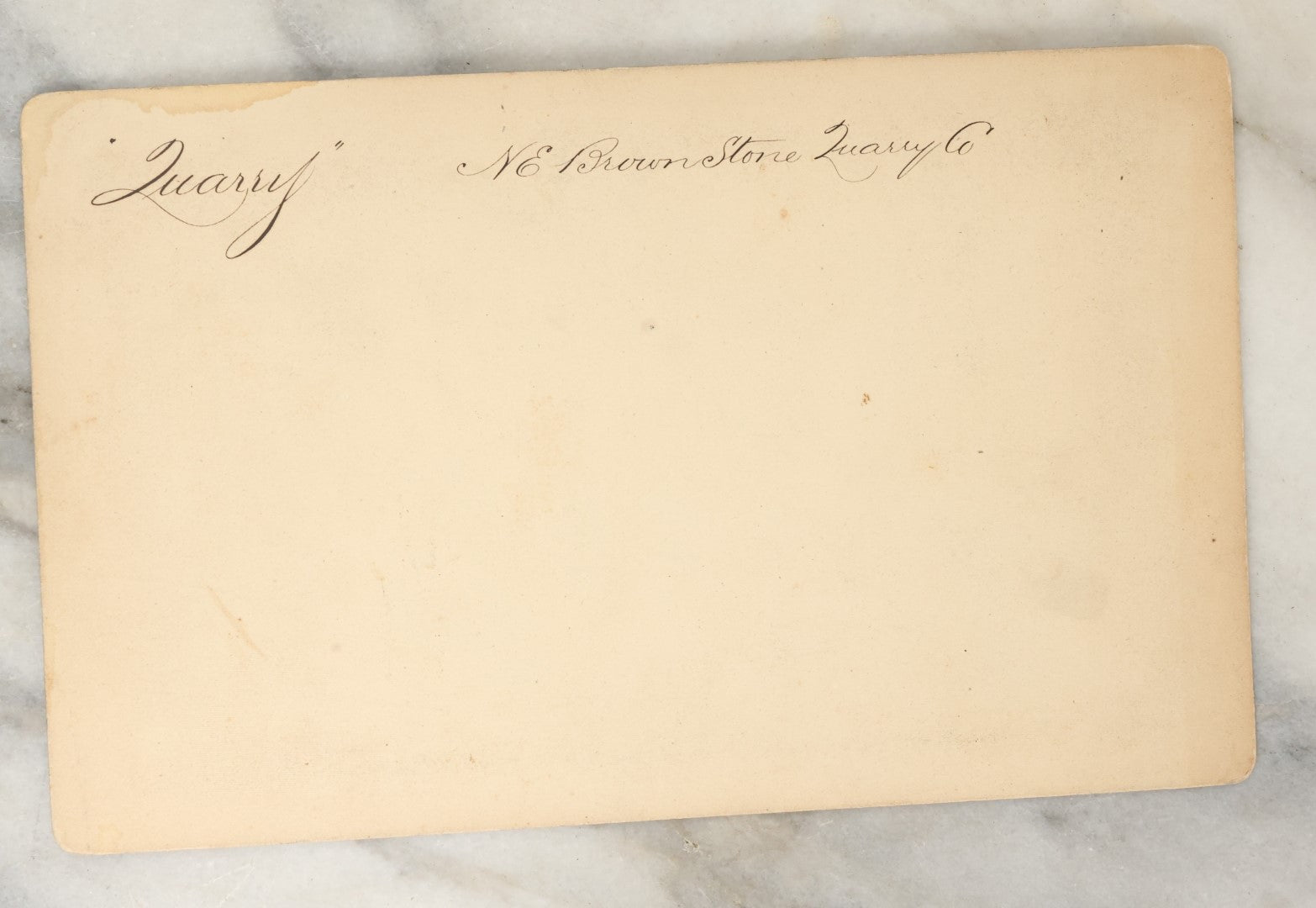 Lot 031 - Pair Of Antique Large Size Occupational Cabinet Card Photographs Depicting Quarrymen At Work, Verso Marked N.E. Brown Stone Quarry Co.