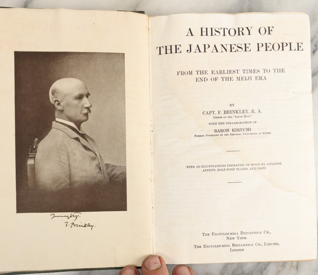 Lot 033 - "A History Of The Japanese People, From The Earliest Times To The End Of The Meiji Era" Antique Book By Captain F. Brinkley With Baron Kikuchi, With 150 Engravings By Japanese Artists, Published By The Encyclopedia Britannica Co., New York, 1915