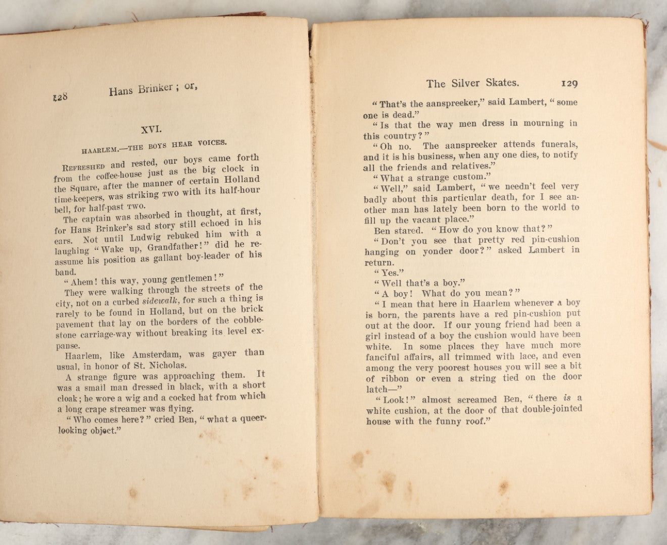 Lot 035 - "Hans Brinker Or The Silver Skates: A Story Of Life In Holland" Antique Book By Mary Mapes Dodge, Published By Hurst & Company, New York, With Baseball Player And Football Player On Cover