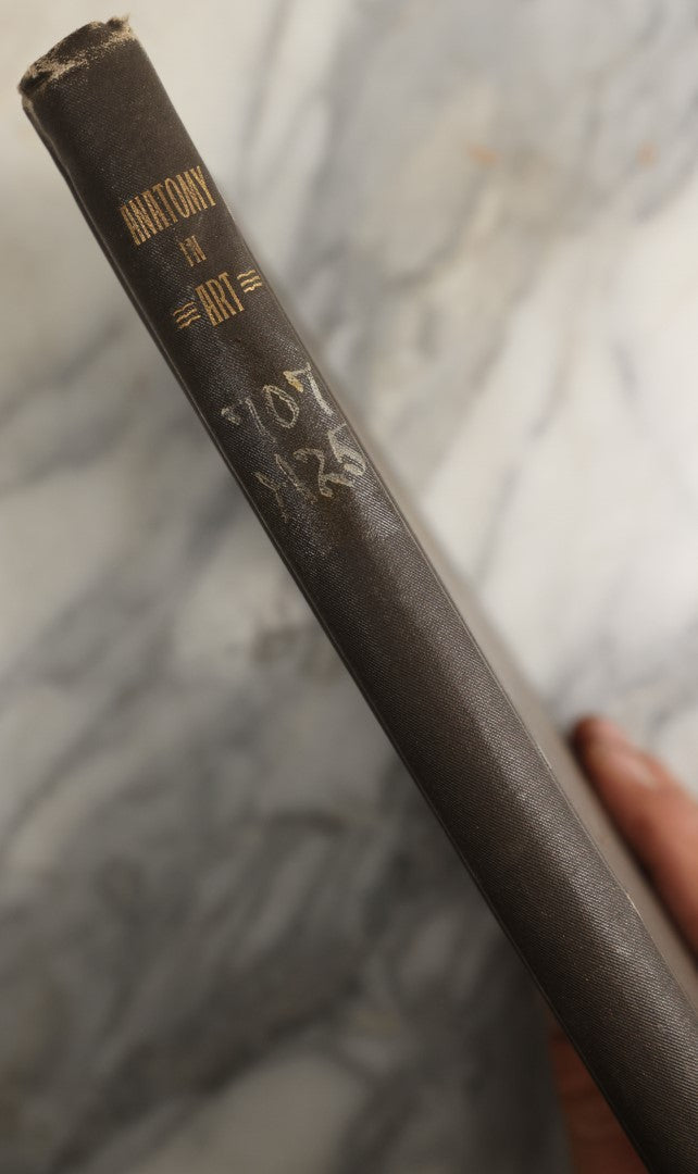 Lot 037 - "Anatomy In Art: A Practical Text Book In The Study Of The Human Form" Antique Book By Jonathan Scott Hartley, Fully Illustrated With Fold Out Diagrams, Skeletons And More, 1891