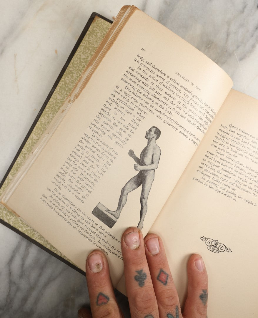 Lot 037 - "Anatomy In Art: A Practical Text Book In The Study Of The Human Form" Antique Book By Jonathan Scott Hartley, Fully Illustrated With Fold Out Diagrams, Skeletons And More, 1891