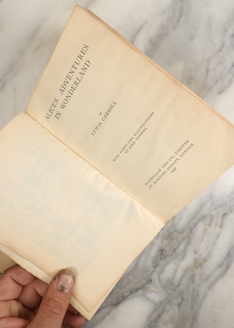 Lot 038 - "Alice's Adventures In Wonderland" By Lewis Carroll, With Forty-Two Illustrations By John Tenniel, Macmillan And Co., London, 1937 Facsimile Edition