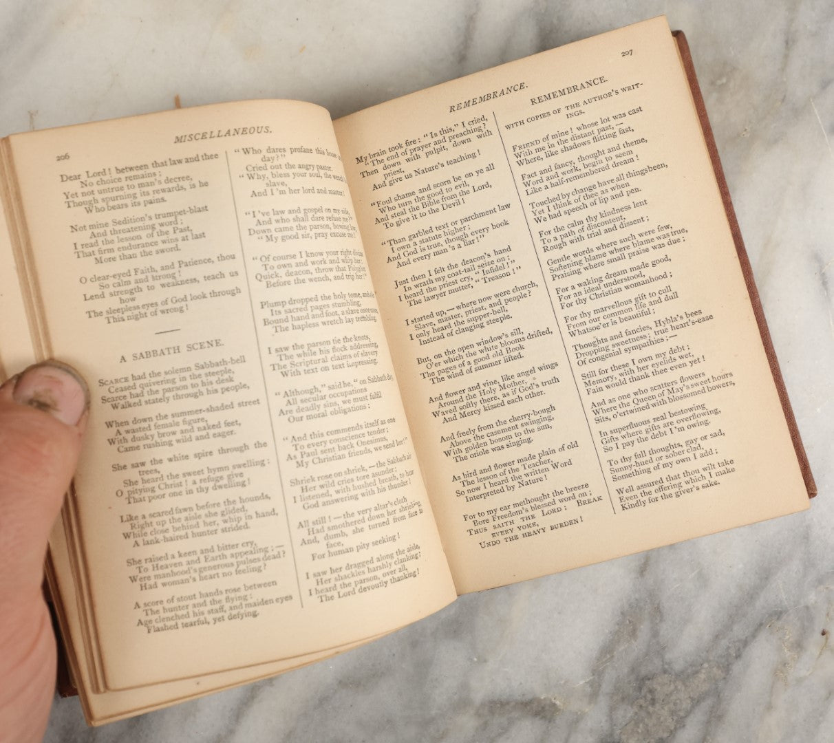 Lot 040 - "Whittier's Poems, Complete" Antique Poetry Book With The Works Of John Greenleaf Whittier, 1857 Edition