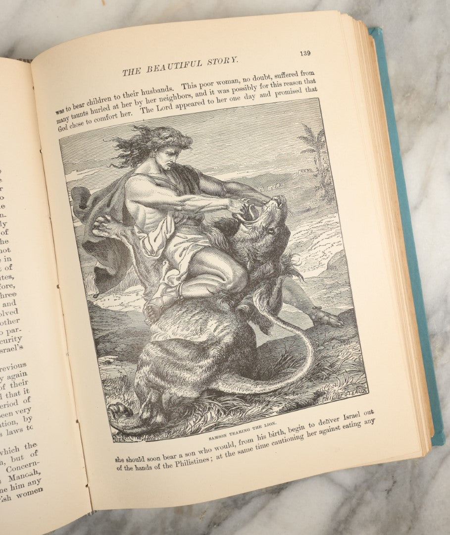 Lot 041 - "The Beautiful Story: Golden Gems Of Religious Thought" Antique Book Written And Edited By J.W. Buel, A Companion Book To The Bible, Illustrated With 250 Engravings From Bida, Dore, And Others, Balch Bros & Graham Publishers, Boston, 1888