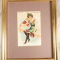 Lot 054 - Antique Tobacco Felt Depicting A Bathing Woman, Nantucket, Marked Factory No. 649, 1St District, State Of New York, In Frame, No Glass