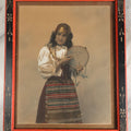 Lot 055 - Antique Print Of A Gypsy Woman, Marked Matzene, Possibly A Colored Photograph By 
Richard Gordon Matzene, Copyright 1909, In Frame
