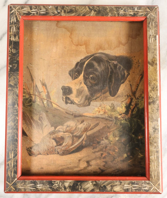 Lot 056 - Antique Chromolithograph Print," Dog's Head I" Published By L. Prang And Co., Boston, In Frame, No Glass