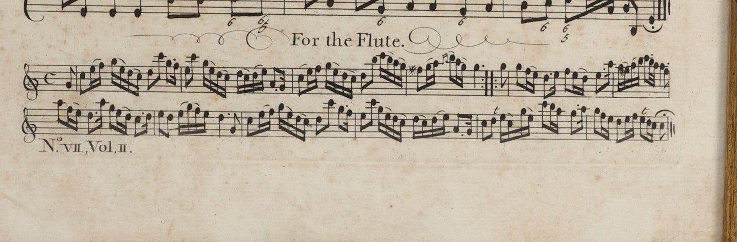 Lot 058 - Antique Hand Colored Sheet Music Engraving, "Northern Lad's Complaint" Sung By Mrs. Vincent, One Of Four Engraved Plates Presented To Duke Of Atholl, In Frame, Circa Late 18th Century