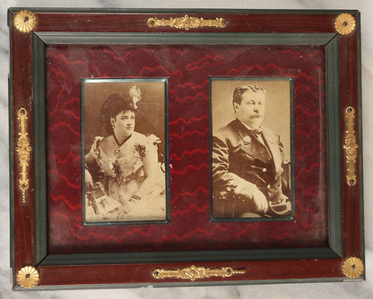 Lot 062 - Antique Framed Carte De Visite C.D.V. Photos Of Actress Josephine "Josie" Mansfield And Financier James "Jim" Fisk Who Was Murdered In Relation To His Affair With The Actress