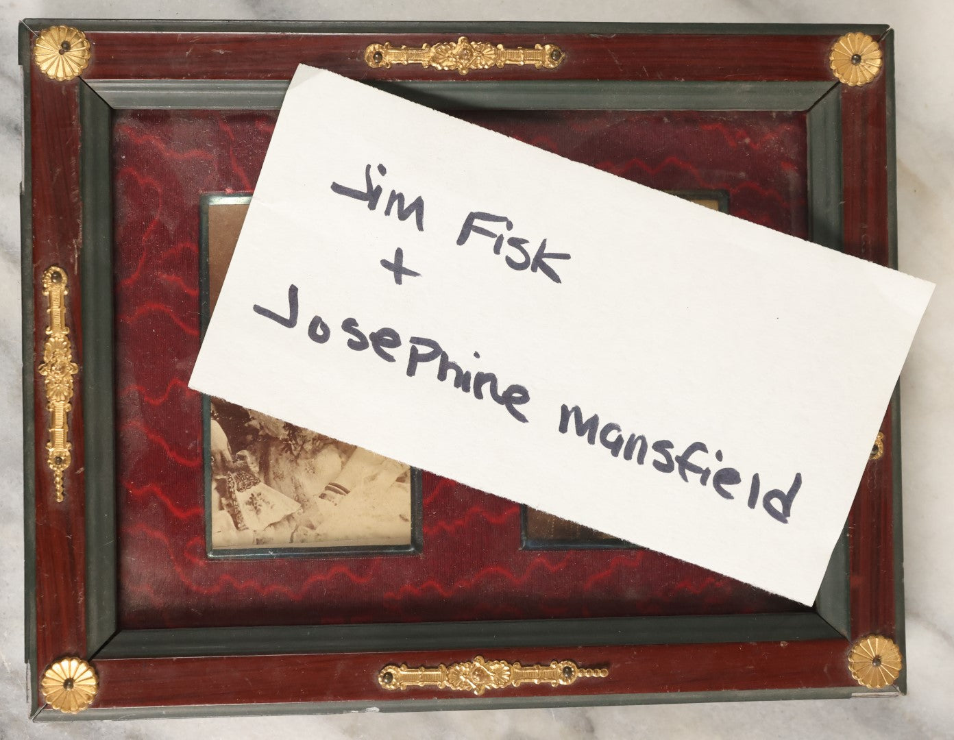 Lot 062 - Antique Framed Carte De Visite C.D.V. Photos Of Actress Josephine "Josie" Mansfield And Financier James "Jim" Fisk Who Was Murdered In Relation To His Affair With The Actress