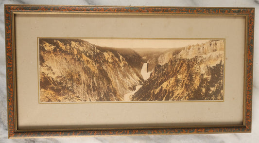 Lot 063 - Antique Framed Photograph Of The Grand Canyon, Yellowstone National Park, From Artists Point, By Jack Ellis Haynes (1884-1962)