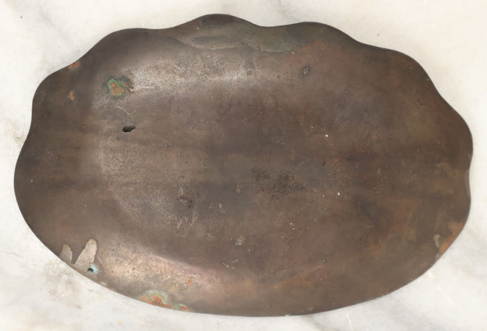 Lot 068 - Vintage Cast Metal Chinese Trinket Or Change Tray With Three Dragons, Note Rust Spots