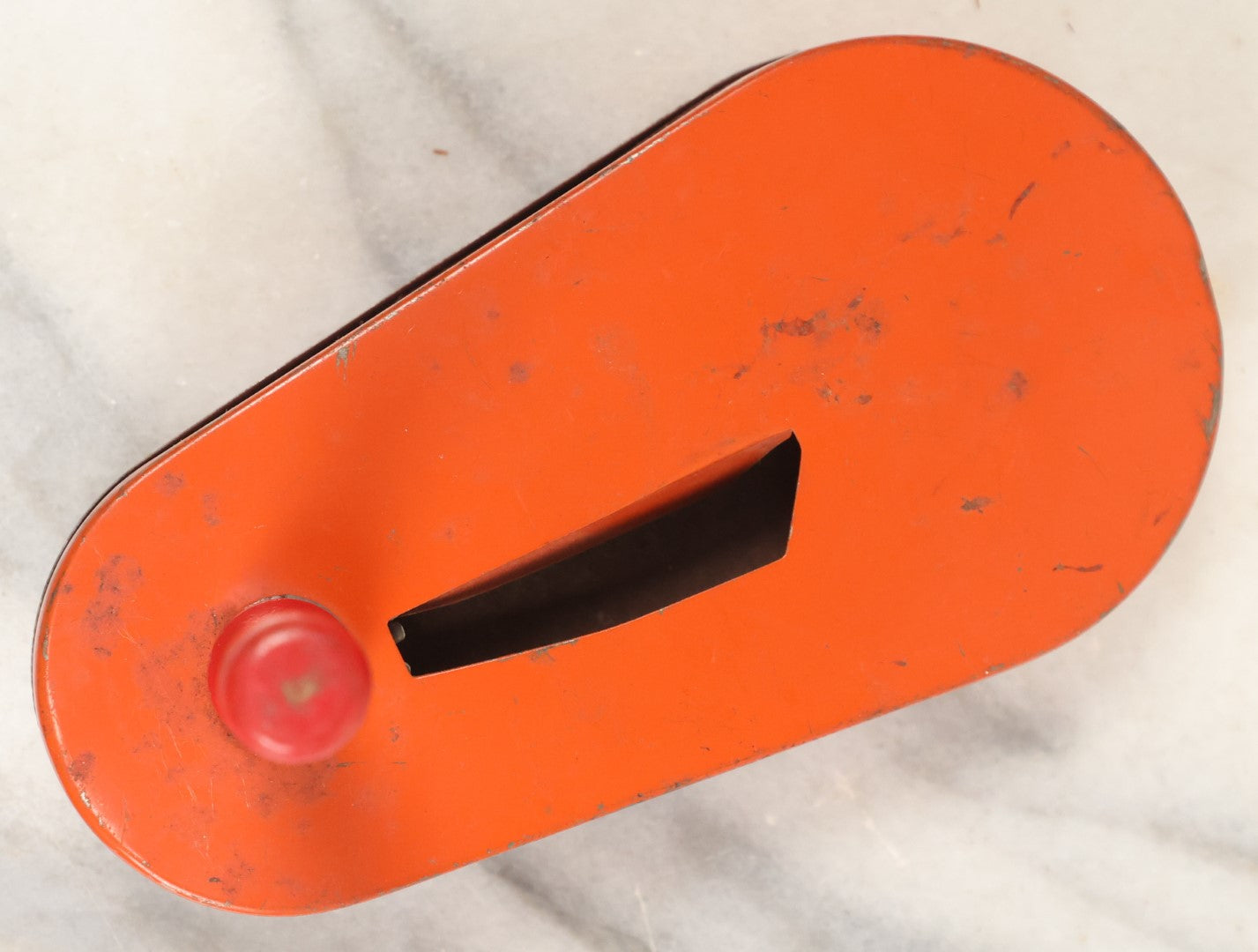 Lot 075 - Vintage Tin Lithograph Halloween Noisemaker With Two Black Cats Fighting, Smiling Jack-O-Lantern J.O.L. Pumpkin, Leaves, By Kirchhof, Newark, New Jersey, Made In U.S.A, Circa 1920s