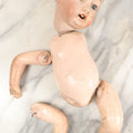 Lot 076 - Antique China Head Doll With Partial Composition Body, Doll Head Marked On Back Of Neck, Missing Limb