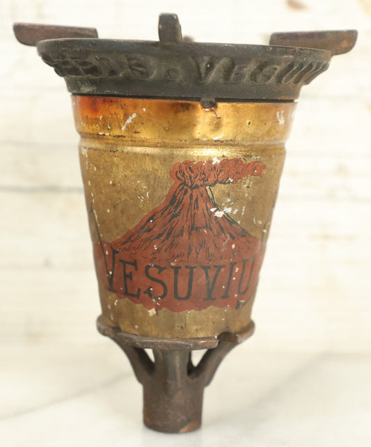 Lot 086 - Antique No. 600 Vesuvius Seeds Alcohol Or Gas Stove Burner, Possibly Houghin's Mayflower, As Seen In Hibbard, Spencer, Bartlett And Co. Catalogue, With Mount Vesuvius Volcano Eruption Graphic, Circa 1900