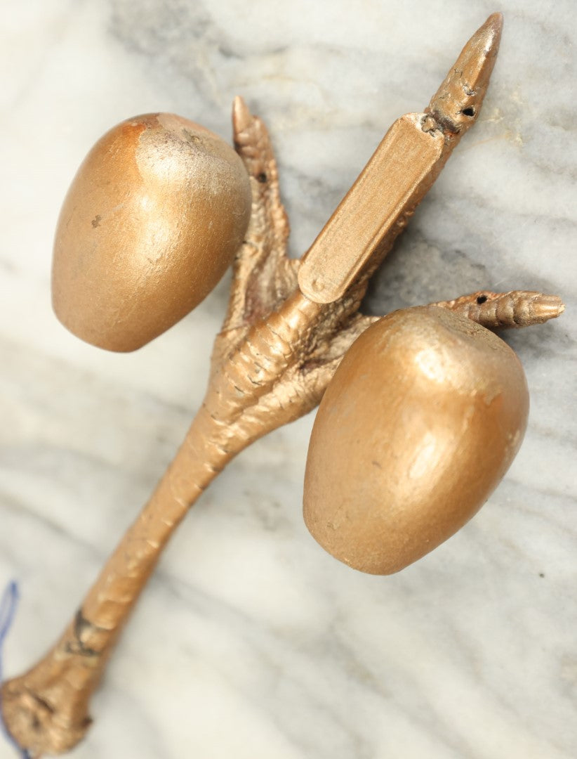 Lot 088 - Antique Real Taxidermy Chicken Foot Wall Hanging Match Safe And Match Strike With Claw