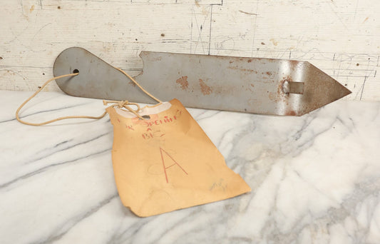 Lot 091 - Vintage Folk Art Welded Jumbo Novelty Bottle Opener, With Attached Note "For Opening A Big A" With Comic Drawing, 26th Birthday Gift