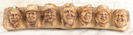 Lot 094 - Antique Seven Deadly Sins Monks And Devil / Satan Chalkware Pipe Rack Holder, In White Chalkware, Note Various Chips, Losses