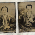 Lot 119 - Pair Of Approximately Half Plate Tintypes Of A Man And Women, Likely A Couple, Note Woman Holding Small Book, One Lot One Money