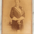 Lot 123 - Antique Cabinet Card Photograph Of A German Man In Fraternal, Possibly Military, Garb, F. Lanitxky Photographer, Berlin, Verso Marked "Herbst, 1888" (Man Also In Group Photo In Lot 126)