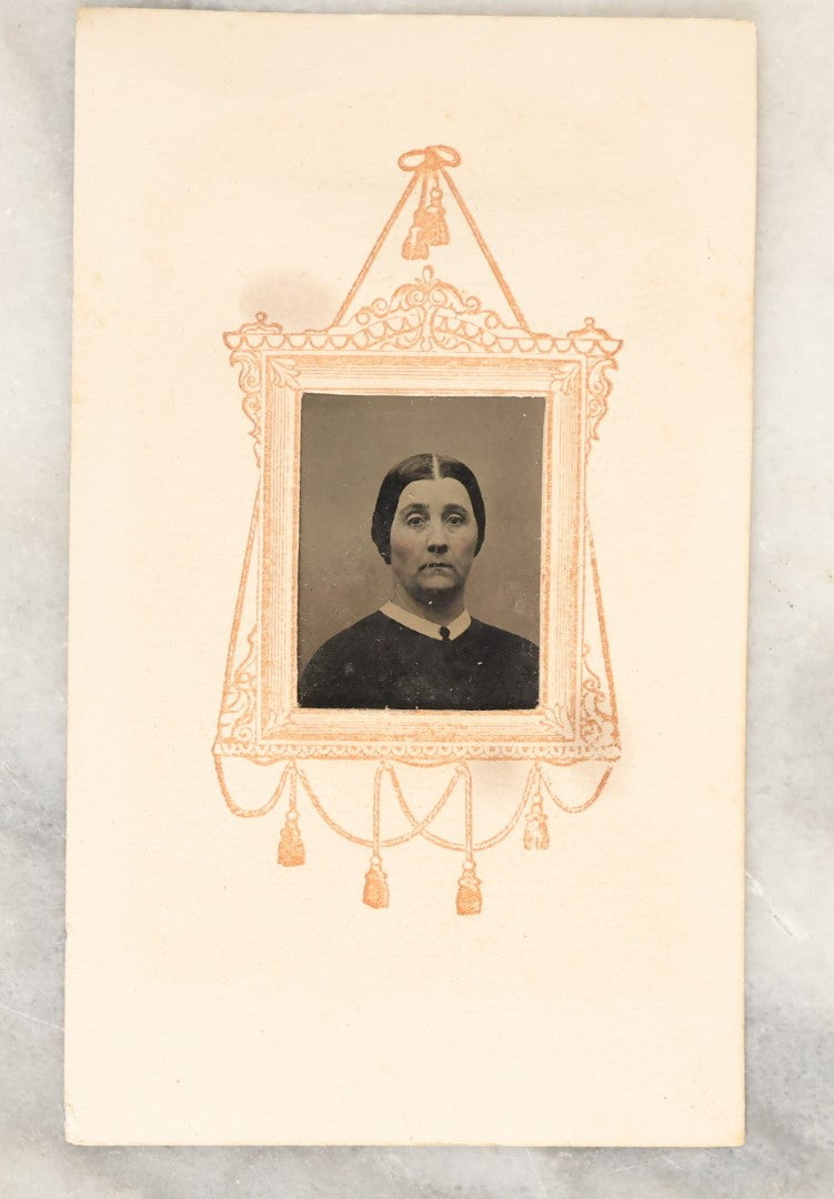 Lot 134 - Grouping Of Seven Antique Gem Size Tintype Photographs In Paper Mats Of Women, Including Young Women, Elderly Women, And Others