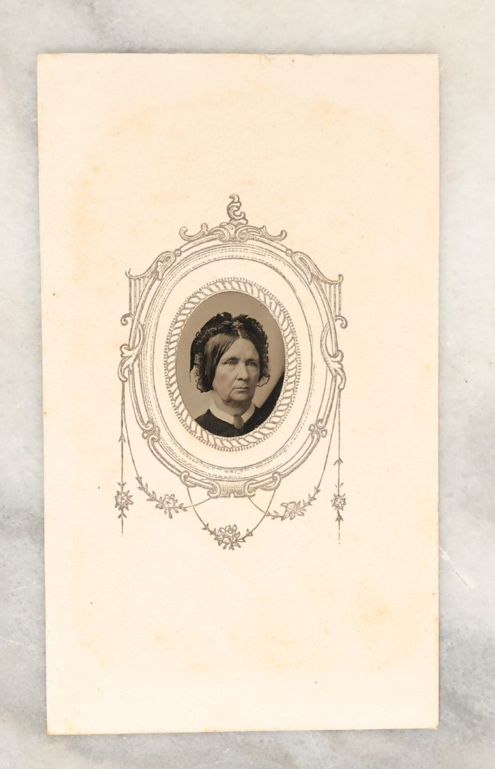 Lot 134 - Grouping Of Seven Antique Gem Size Tintype Photographs In Paper Mats Of Women, Including Young Women, Elderly Women, And Others